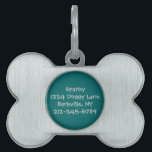 Customized Dog Tag (teal)<br><div class="desc">Dog Tag with customizable identification information.</div>