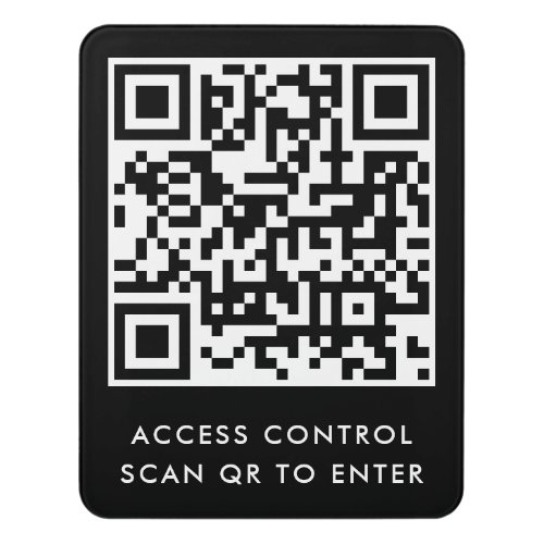 Customized Door Lock QR Code Scan to Enter Black Door Sign