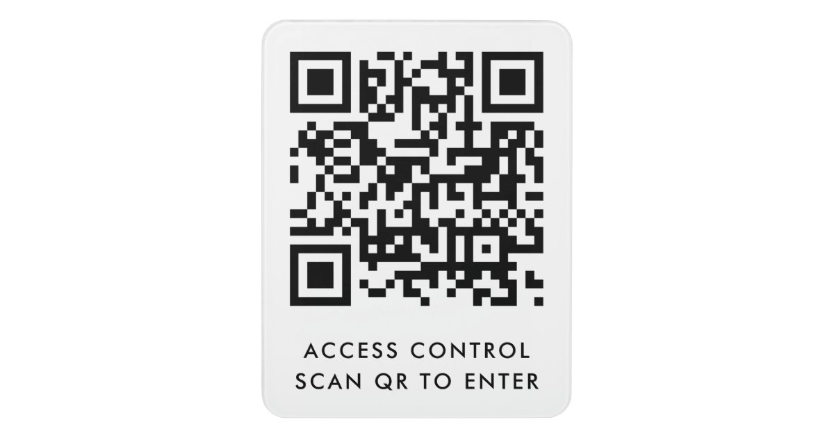 Customized Door Lock QR Code Scan to Enter Door Sign Zazzle