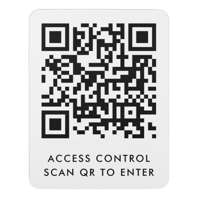 Customized Door Lock QR Code Scan to Enter  Door Sign (Contemporary Vert)