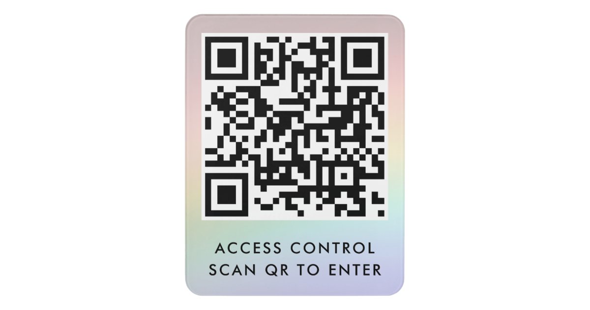 Customized Door Lock QR Code Scan to Enter Rainbow Sign | Zazzle