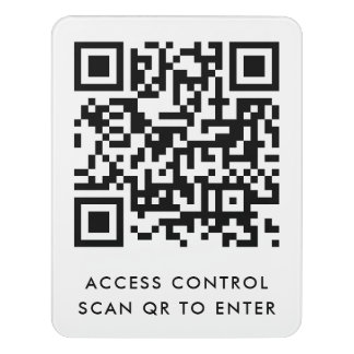 Customized Door Lock QR Code Scan to Enter  Sign
