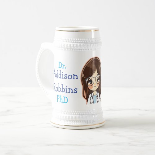 Customized Dr Your Name PhD Graduation Coffee Beer Stein