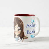 Customized Dr (Your Name) PhD Graduation Two-Tone Coffee Mug (Front Right)