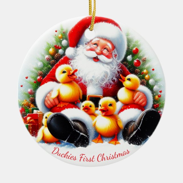 Customized Duckling Christmas Ornament (Front)