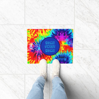 CUSTOMIZED DYNAMIC HOME SWEET HOME TIE-DYE DESIGN DOORMAT