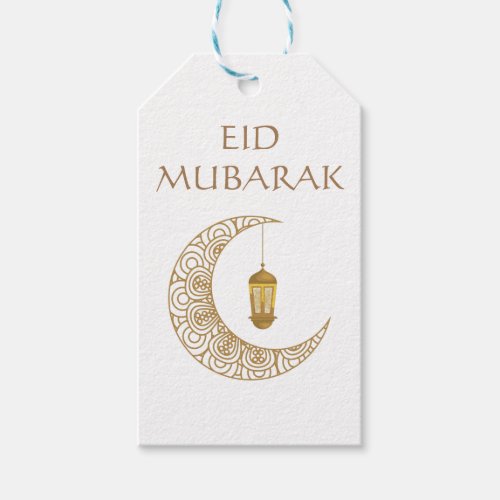 Customized Eid Mubarak with Decorated Crescent  Gift Tags