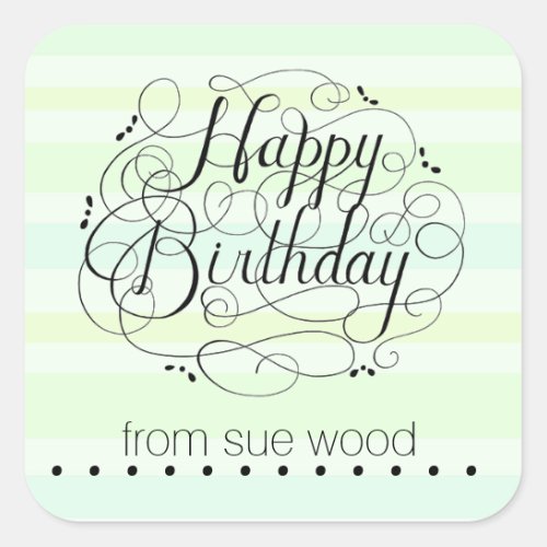 Customized Elegant Birthday Gift Bag Stickers