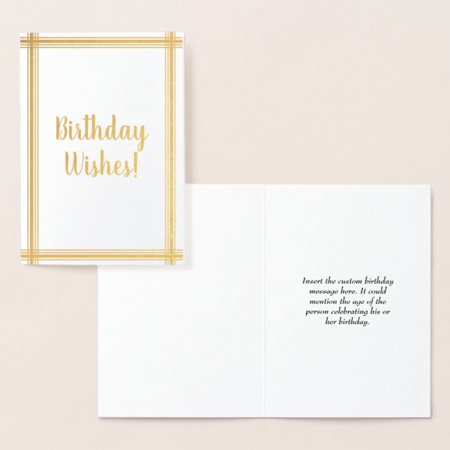 Customized & Elegant "Birthday Wishes!" Card (Display)