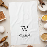Customized Elegant Classy Monogram Family Name Kitchen Towel<br><div class="desc">Create your own classy and elegant customized kitchen towel with your own family name and monogram. To edit this design template, simply edit the text fields as shown above. You can even add more text or images, customize fonts and background color. Treat yourself or make the perfect gift for family,...</div>
