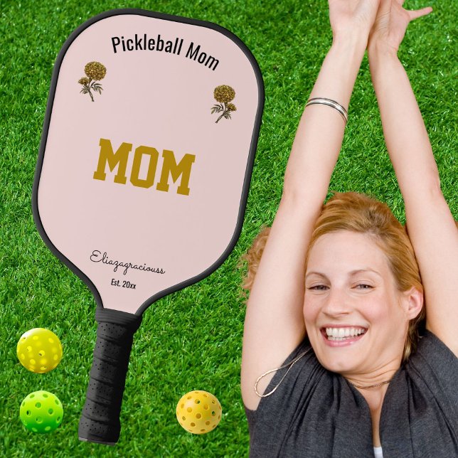 Customized Elegant Cute Pink Pickleball Mom Gift Carbon Fiber Pickleball Paddle (Creator Uploaded)