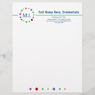 Customized Elegant Minimalist Colorful Circles Art Letterhead