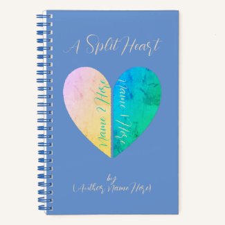Customized Elegant Split Heart Yellow Blue Journal