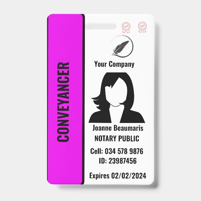Customized Employee ID Badge (Front)