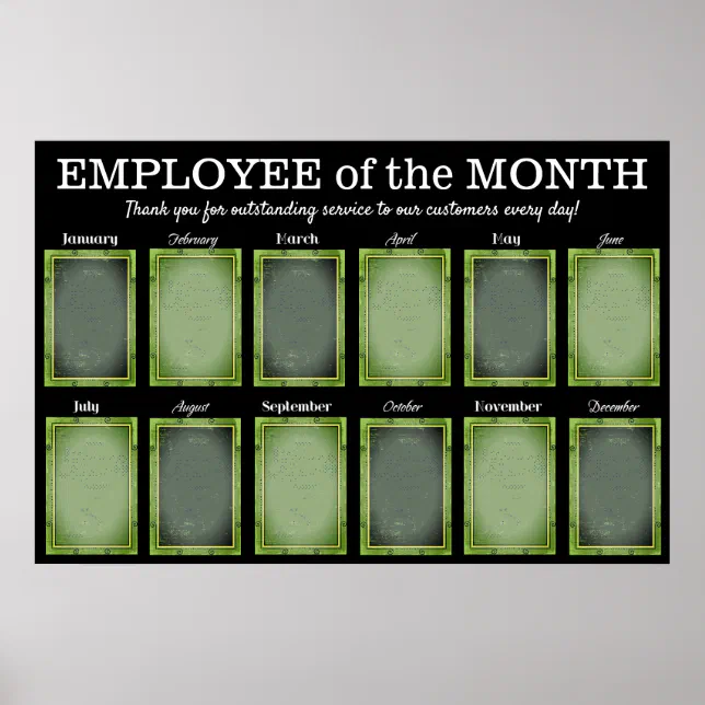 Customized employee of the month photo display poster | Zazzle