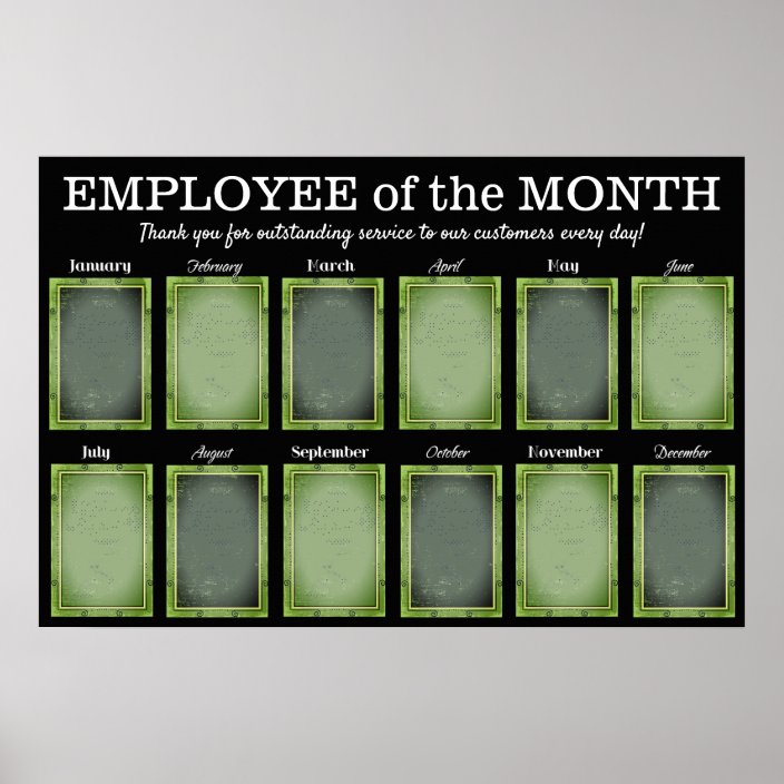 Customized Employee Of The Month Photo Display Poster 