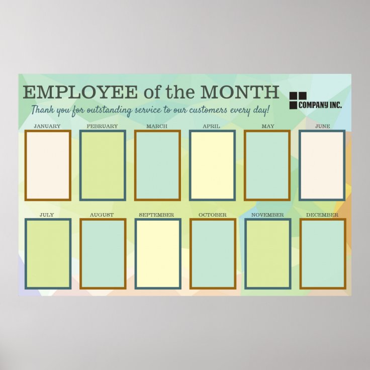 Customized employee of the month photo display poster | Zazzle