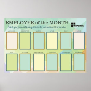Customized employee of the month photo display poster