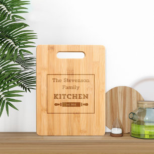 Customized Etched Family Kitchen Wooden Template Engraved Cutting Board