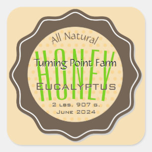 Customized Eucalyptus Honey Jar Labels