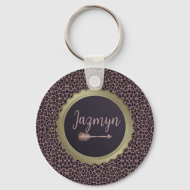 Customized Exotic Stylish Leopard  Keychain (Front)