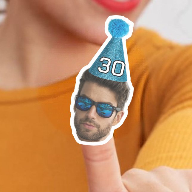 Customized Face Photo Party Hat Birthday Sticker (Creator Uploaded)