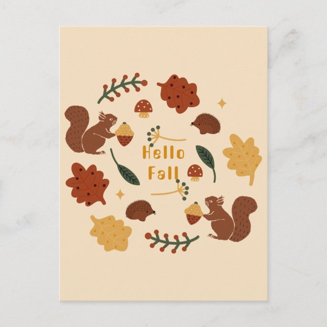 Customized Fall Forest Postcard (Front)