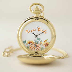 Customized Fall Wedding Theme Bridesmaid Gift Pocket Watch