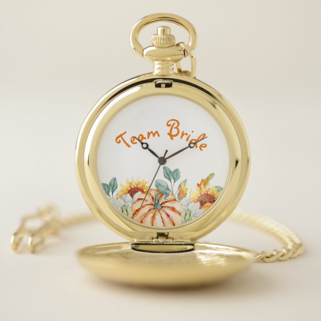 Customized Fall Wedding Theme Bridesmaid Gift Pocket Watch (Inside)