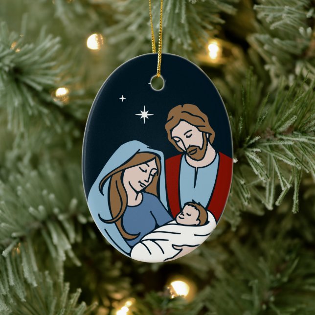 Customized Family Christmas Ceramic Ornament (Tree)