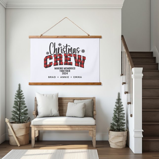 Customized Family Christmas Crew 2024 Hanging Tapestry (Creator Uploaded)