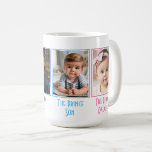 Customized Family Colorful Four Photo Collage Coffee Mug