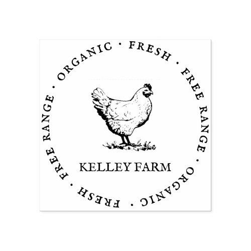 Customized Family Farm Chicken Egg Carton  Rubber Stamp