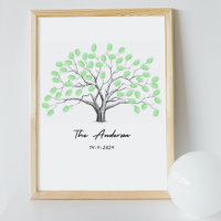 Customized Family Finger Prints Tree Poster
