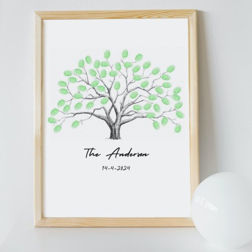 Customized Family Finger Prints Tree Poster