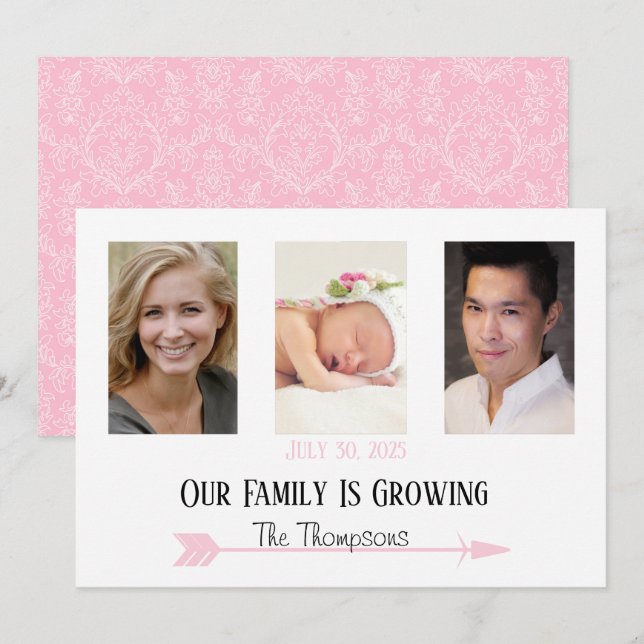 Customized Family Photos Family is Growing Invitation (Front/Back)