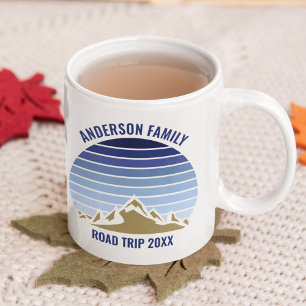 Customized Family Reunion Blue Mountain Sunset Coffee Mug