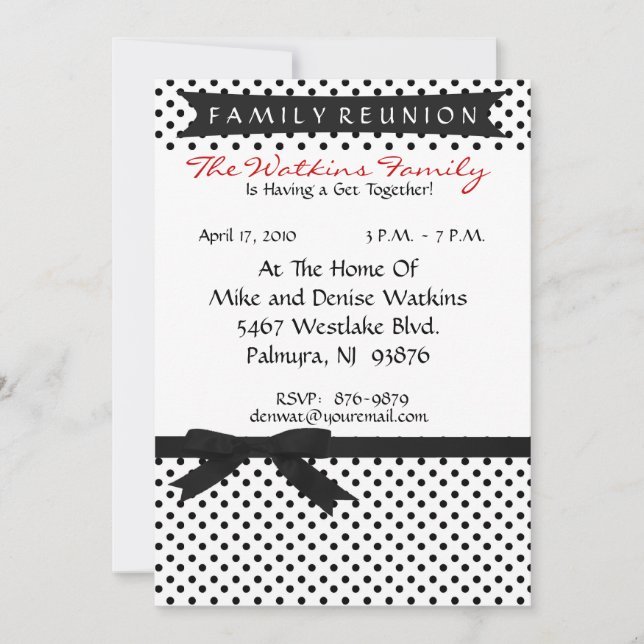 Customized Family Reunion Invitation (Front)