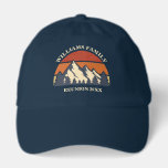 Customized Family Reunion Mountain Sunset Hat<br><div class="desc">This cool retro sunset over rocky mountains in nature makes a great image for a set of custom hats for a family reunion, road trip, or summer vacation. Commemorate your holiday week with matching gifts for mom, dad, brother and sister. Just add your own last name and the year with...</div>