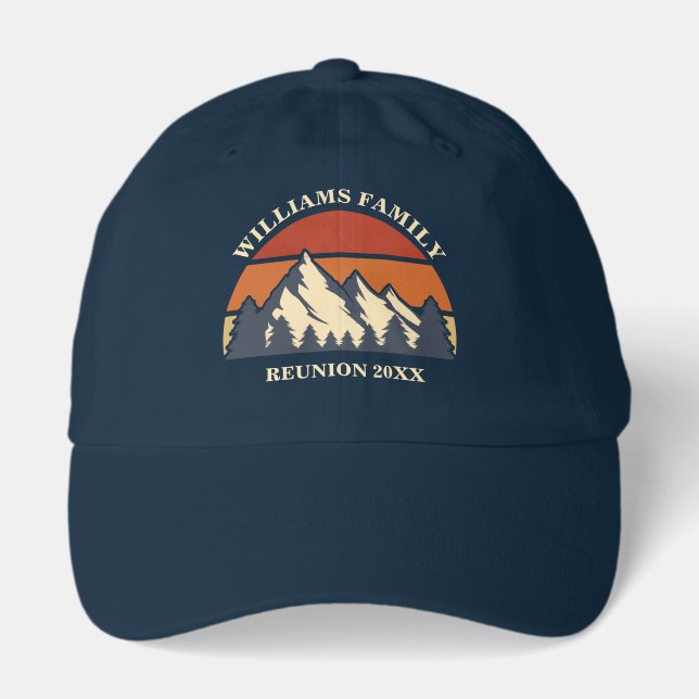Customized Family Reunion Mountain Sunset Hat (Front)