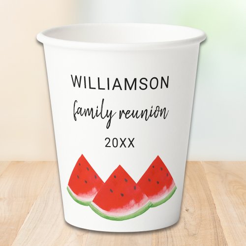 Customized Family Reunion Red Watermelon Paper Cups