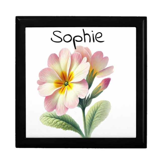 Customized February Primrose Keepsake Box (Front)