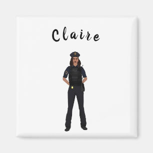 Customized Female Law Enforcer Magnet
