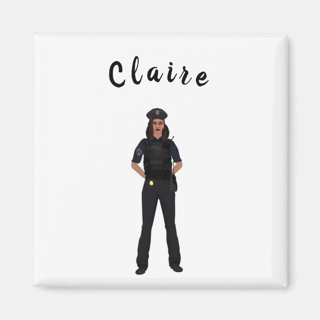 Customized Female Law Enforcer Magnet (Front)
