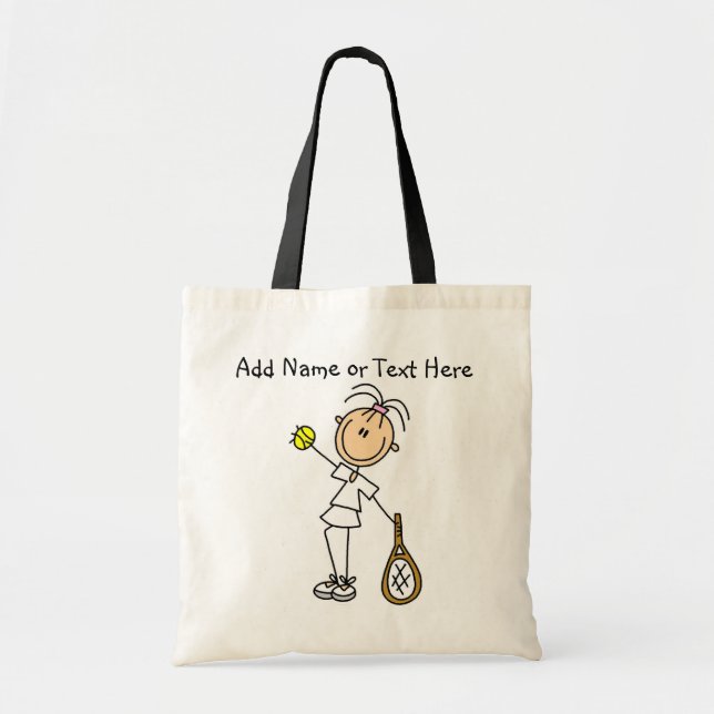 Customized Female Tennis  Player Tote  Bag (Front)