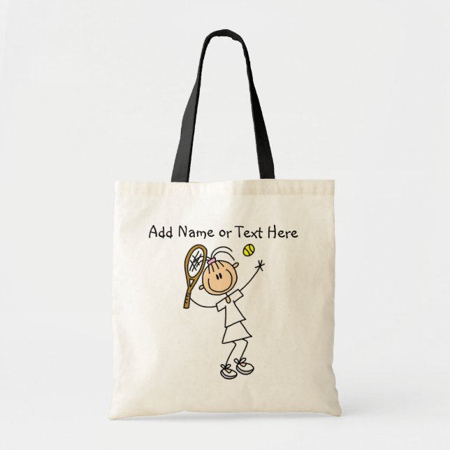 Customized Female Tennis  Player Tote  Bag (Front)