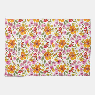 Customized Finally Spring Watercolor Floral Kitchen Towel
