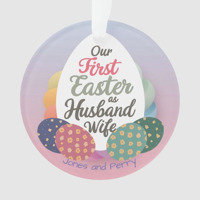 Customized First Easter as couple Ornament (Front)