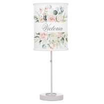 Customized Floral Elegant Watercolor Name Table Lamp