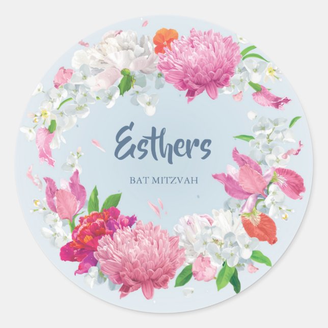 Customized Floral Round Labels (Front)